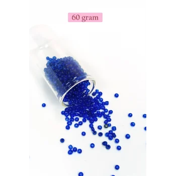 Dökme Cam Kum Boncuk (8/0) 3 mm - 60 Gram - Koyu Mavi - BNC219