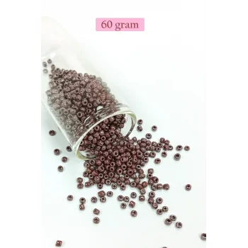 Dökme Cam Kum Boncuk (8/0) 3 mm - 60 Gram - Parlak Koyu Kestane - BNC209