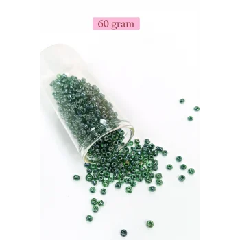 Dökme Cam Kum Boncuk (8/0) 3 mm - 60 Gram - Parlak Yeşil - BNC203