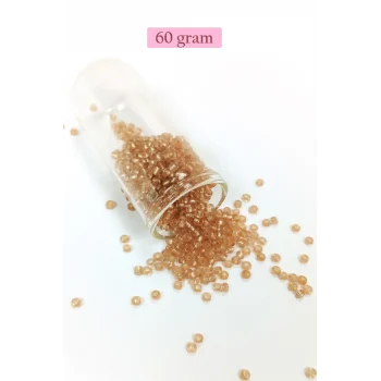 Dökme Cam Kum Boncuk (8/0) 3 mm - 60 Gram - Şeffaf Bal Rengi - BNC184
