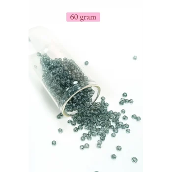 Dökme Cam Kum Boncuk (8/0) 3 mm - 60 Gram - Şeffaf Gri - BNC215