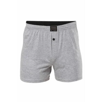 Düğmeli Pamuklu Erkek Penye Boxer Gri - 1146A