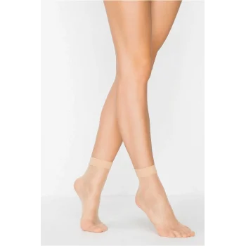 Fit 15 Soket Ince Parlak Kısa Çorap Açık Ten