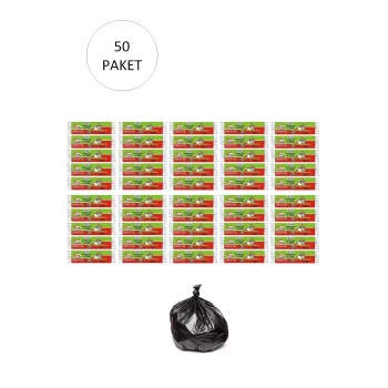 J-250 Jumbo Boy Çöp Torbası 80 x 110 cm 10 Lu Rulo x 50 Paket = 500 Adet (Siyah)