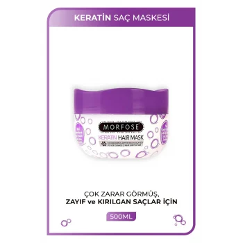 Keratin Saç Maskesi 500 ML - Yıpranmış Saçlar için - mrfs