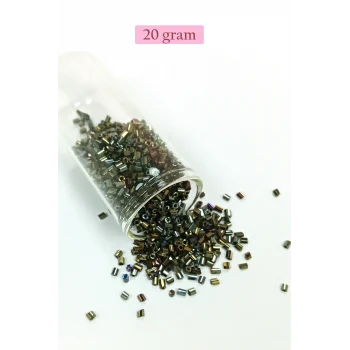 Kesme Cam Boncuk 2mm - 20 Gram - Asker Yeşili -BNC340