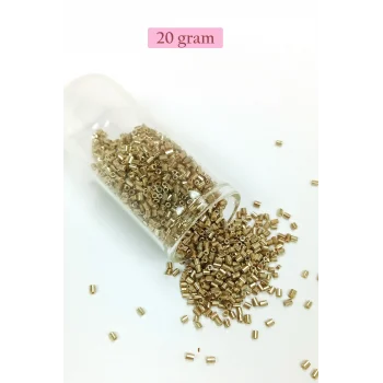 Kesme Cam Boncuk 2mm - 20 Gram - Gold -BNC308