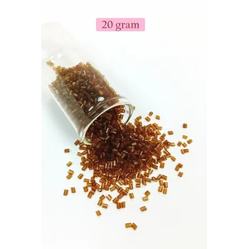 Kesme Cam Boncuk 2mm - 20 Gram - Şeffaf Açık Kahve -BNC343