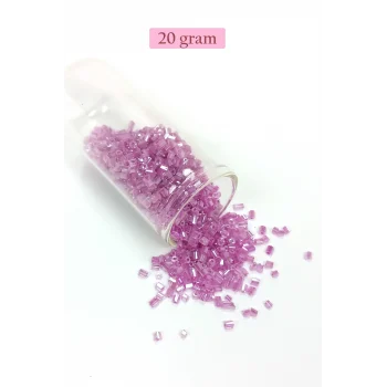 Kesme Cam Boncuk 2mm - 20 Gram - Şeffaf Eflatun -BNC311