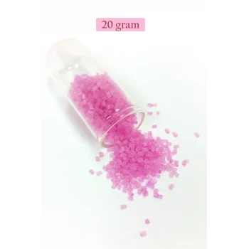 Kesme Cam Boncuk 2mm - 20 Gram - Şeffaf Mat Pembe -BNC329