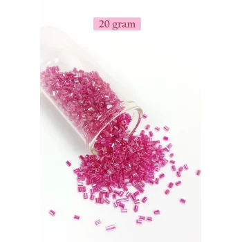 Kesme Cam Boncuk 2mm - 20 Gram - Şeffaf Pembe -BNC334