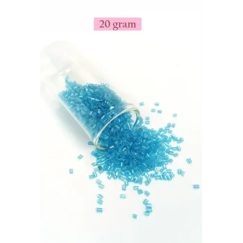 Kesme Cam Boncuk 2mm - 20 Gram - Şeffaf Turguaz -BNC349