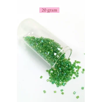 Kesme Cam Boncuk 2mm - 20 Gram - Şeffaf Yeşil -BNC307