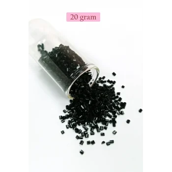 Kesme Cam Boncuk 2mm - 20 Gram - Siyah -BNC312