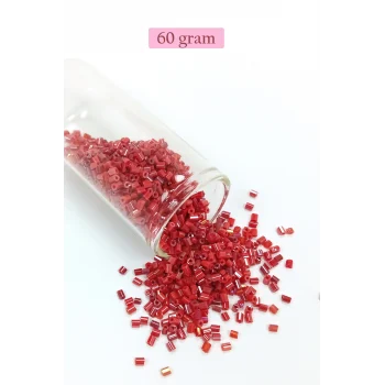 Kesme Cam Boncuk 2mm - 60 Gram - Koyu Kırmızı - BNC370