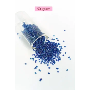 Kesme Cam Boncuk 2mm - 60 Gram - Koyu Mavi - BNC392