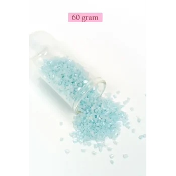Kesme Cam Boncuk 2mm - 60 Gram - Maz Buz Mavi - BNC369