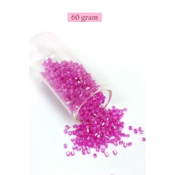 Kesme Cam Boncuk 2mm - 60 Gram - Şeffaf Fuşya - BNC363