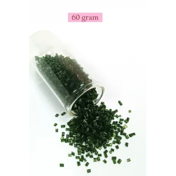 Kesme Cam Boncuk 2mm - 60 Gram - Şeffaf Koyu Yeşil - BNC367