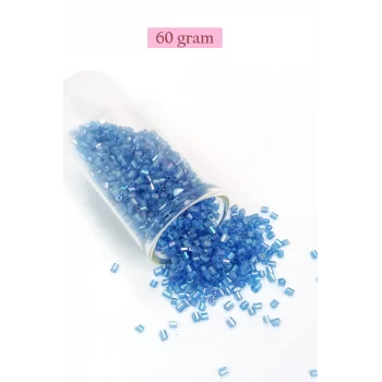 Kesme Cam Boncuk 2mm - 60 Gram - Şeffaf Mavi - BNC374