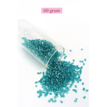 Kesme Cam Boncuk 2mm - 60 Gram - Şeffaf Turkuaz - BNC364