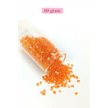 Kesme Cam Boncuk 2mm - 60 Gram - Şeffaf Turuncu - BNC362