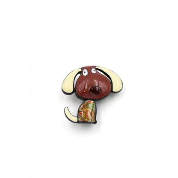 Köpek Broş - Kahverengi