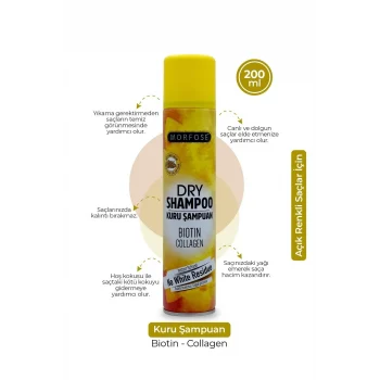 Kuru Şampuan Biotin Collagen 200 ML - Açık Renkli Saçlar - mrfs
