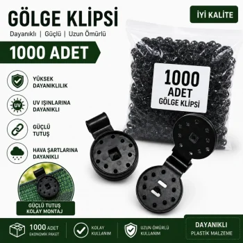 Mey İthalat® 1000 Adet Gölge Filesi Klipsi | Sera Filesi Sabitleme Klipsi | Güneşlik Örtü Klipsi | Yerli Üretim | UV Dayanımlı