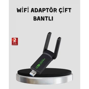 Mey İthalat® 1200 Mbps Dual Band WiFi Adaptör – 5.8G & 2.4G Çift Antenli