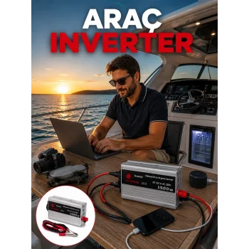 Mey İthalat® 1500W Yüksek Güç Çıkışlı Araç Inverter
