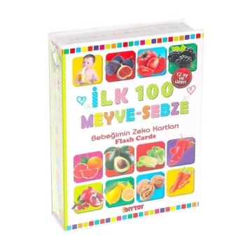 Mey İthalat® 1765 FLASH CARD İLK 100 MEYVELER EĞİTİCİ KARTLAR