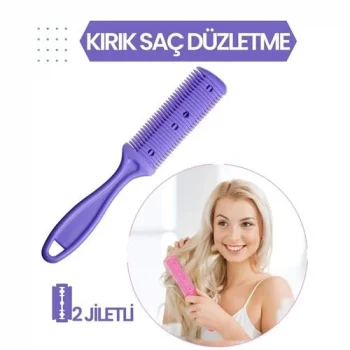 Mey İthalat® 2 Jiletli Kırık Saç Düzeltme İnceltme Tarağı 716867