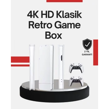 Mey İthalat® 2 Kollu Kablosuz 4K TV Uyumlu Klasik Oyun Konsolu