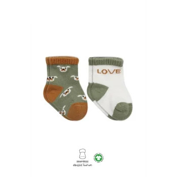 Mey İthalat®   2Li Love Dog Penye Soket Çorap 10118 Nil