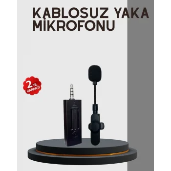 Mey İthalat® 20 Metre Menzilli Kablosuz Yaka Mikrofonu Gürültü Engelleyici