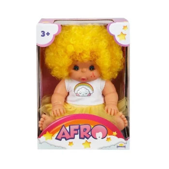 Mey İthalat® 20040 Afro Kıvırcık Saçlı Bebek 23 cm -
