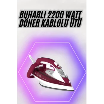 Mey İthalat® 2200W Seramik Kaplama Estetik Tasarımı 360 Derece Dönebilir Kablosu