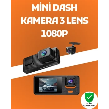 Mey İthalat® 3 Kanallı Araç DVR – Ön + İç + Arka Kamera ile Tam Kapsama, Yüksek Güvenlik