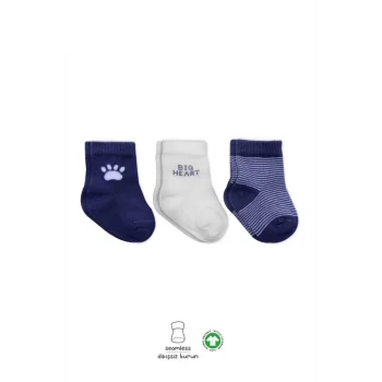 Mey İthalat®   3Lü Penye Soket Çorap 10110 İndigo