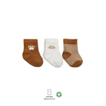 Mey İthalat®  3Lü Penye Soket Çorap BS10110 Hardal (ADET FİYATIDIR)