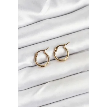 Mey İthalat® 316L Çelik Gold Renk 12 mm Halka Kadın Küpe