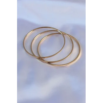 Mey İthalat® 316L Çelik Gold Renk Ajda Model Kadın 65 mm Bilezik