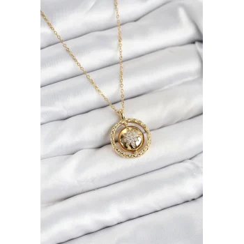 Mey İthalat® 316L Çelik Zincir Gold Renk Kutup Yıldızı Model Kadın Kolye