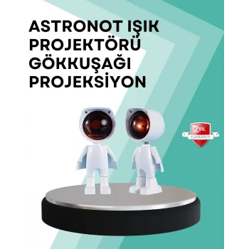 Mey İthalat® 360° Ayarlanabilir Başlıklı Astronot Gece Lambası