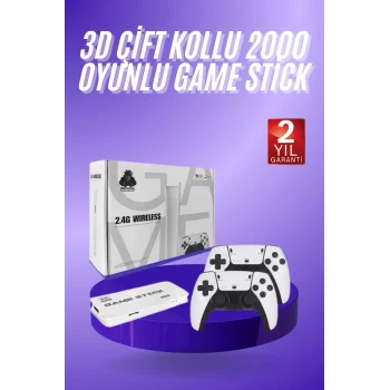Mey İthalat® 3D 4K HD 2.4G Game Stick 4K Ultra Hd Oyun Konsolu Çift Kollu