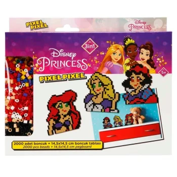 Mey İthalat® 3in1  Princess Pixel Pixel Boncuk Aktivite ve Oyuncak Seti S00005169