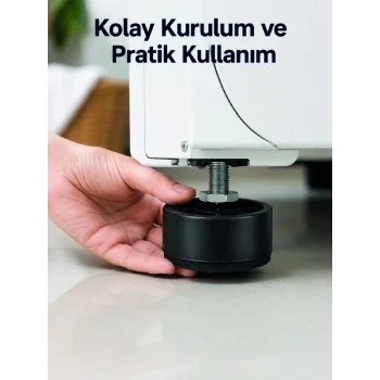 Mey İthalat® 4 Adet Titreşim Önleyici Çamaşır Makinesi Ayak Pedi