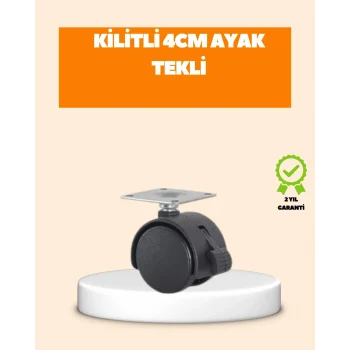 Mey İthalat® 4 cm Kilit Mekanizmalı Mobilya Ayağı Tekli