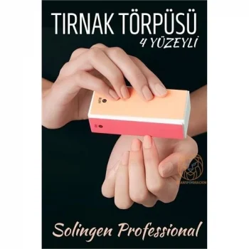 Mey İthalat® 4 Yüzeyli Tırnak Törpüsü ve Parlatma Blok Sünger Solingen Professional 716803